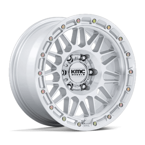 KMC ATTACK 6x135 17x8.5 -10 Gloss Silver W/ Machined Face