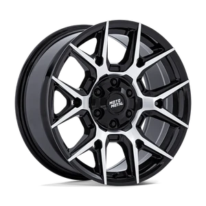 Moto Metal MASON 6x135 / 6x139.7 22x9 +24 Gloss Black W/ Machined Face