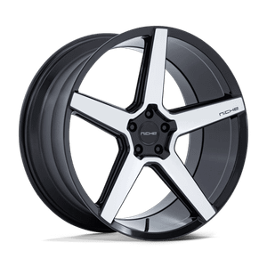 Niche 1PC MODENA 5x120 20x9 +27 Gloss Black W/ Machined Face