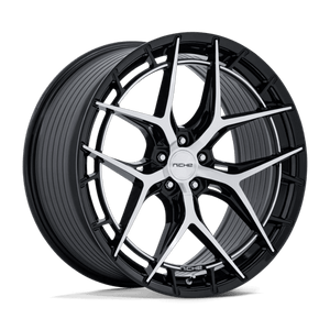 Niche 1PC RIVIERA 5x115 20x11 +20 Gloss Black W/ Machined Face