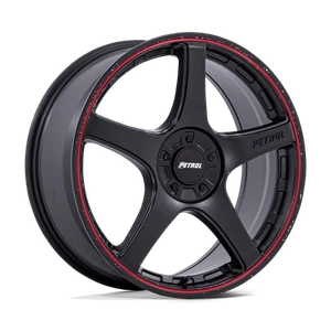 Petrol P2E 5x108 / 5x114.3 20x8.5 +40 Matte Black W/ Red Lip