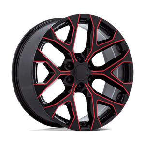 Performance Replicas PR177 6x139.7 24x10 +24 Gloss Black Red Milled