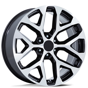 Performance Replicas PR177 6x139.7 20x9 +24 Gloss Black W/ Machined Face