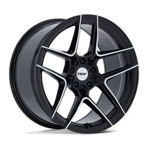 TSW SLIPSTREAM 5x112 19x8.5 +35 Gloss Black W/ Machined Face