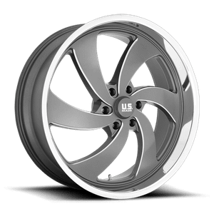 US Mag 1PC DESPERADO 6x135 24x9 +25 Anthracite Milled Diam-cut Lip