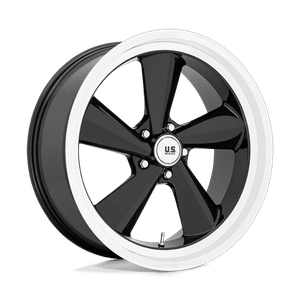 US Mag 1PC TS 5x120.65 22x10.5 +0 Gloss Black W/ Diamond Cut Lip