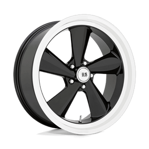 US Mag 1PC TS 5x127 22x9 +15 Gloss Black W/ Diamond Cut Lip