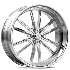 US Mag 1PC BASTILLE 6 6x139.7 24x9 +25 Brushed Face W/ Polish Lip