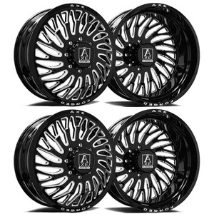 AXE WHEELS AF10 DUALLY 8x200 24x8.25 Gloss Black Milled