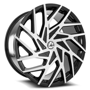 Azara AZA-518 5x110 / 5x114.3 20x8.5 +35 Gloss Black & Machined
