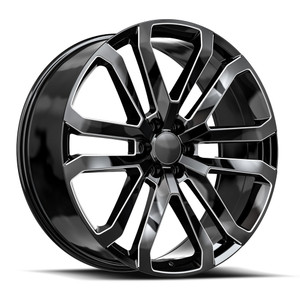 O.E. Revolution D-37 6x139.7 24x10 +31 Gloss Black & Milled