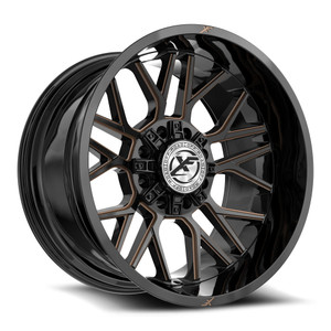 XF Off-Road XF-235 blank 8x 20x12 -44 Gloss Black & Bronze Milled