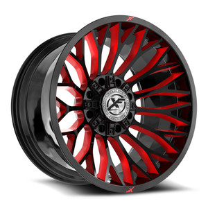 XF Off-Road XF-237 blank 8x 26x12 -44 Gloss Black & Red Milled