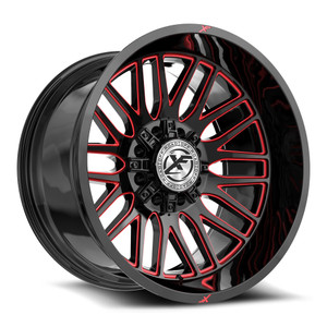 XF Off-Road XF-240 blank 8x 20x9 +0 Gloss Black & Red Milled