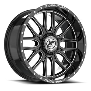 XF Off-Road XF-244 blank 5x/6x 22x10 -18 Gloss Black & Milled