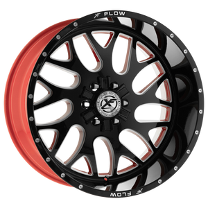 XFX Flow XFX-301 6x135 / 6x139.7 26x14 -76 Gloss Black & Milled With Red Inner