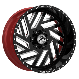 XFX Flow XFX-304 5x127 / 5x139.7 22x12 -44 Gloss Black & Milled With Red Inner