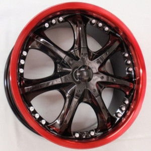 G - LINE ALLOYS G552 4x108 18x7.5 +40 Red Lip / Black
