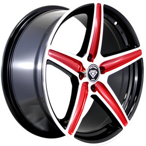 WHITE DIAMOND W252 5x100 15x7 +35 Red / Machined