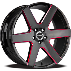 Strada CODA 5x112 / n/a 20x8.5 35MM Gloss Black Candy Red Milled