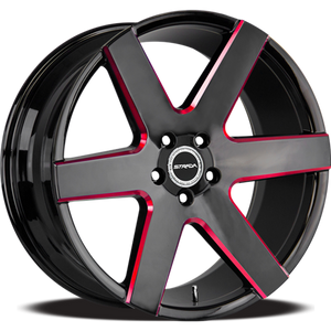 Strada CODA 5x112 / n/a 20x8.5 35MM Gloss Black Candy Red Milled