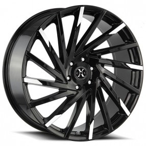 Xcess X02 5x112 / n/a 20x8.5 35MM Gloss Black Machined Tips
