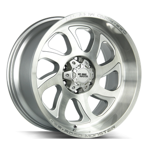 Off Road Monster M28 6x135 / 6x139.7 22x12 NEG 44MM Brushed Face Silver