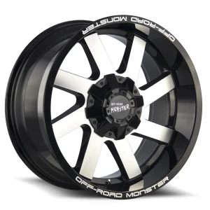 Off Road Monster M80 blank / n/a 22x12 NEG 44MM Gloss Black Machined
