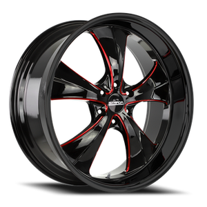 Strada Street Classics OLD SKOOL blank / n/a 24x10 15MM Gloss Black Candy Red Milled Ss Lip