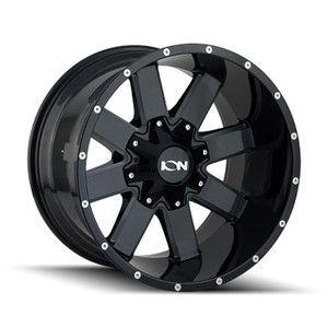 ION TYPE 141 GLOSS BLACK/MILLED SPOKES 20x9 -180 18mm 124.1mm