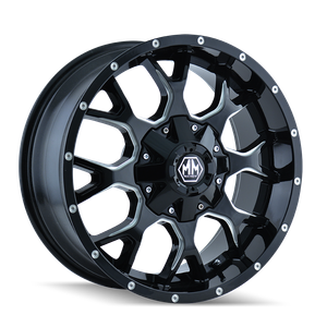MAYHEM WARRIOR 8015 BLACK/MILLED SPOKES 20x9 -165 .1 0mm 130.8mm