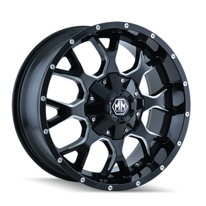 MAYHEM WARRIOR 8015 BLACK/MILLED SPOKES 17x9 -170 12mm 125.2mm