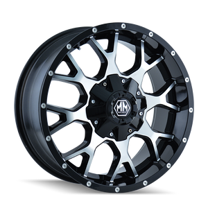MAYHEM WARRIOR 8015 BLACK/MACHINED 17x9 -165 .1 18mm 130.8mm