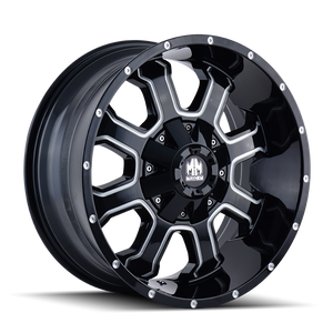 MAYHEM FIERCE 8103 GLOSS BLACK/MILLED SPOKES 17x9 -170 12mm 125.2mm