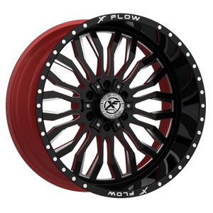 XFX Flow XFX-305 6x135 / 6x139.7 24x14 -76 Gloss Black & Milled With Red Inner