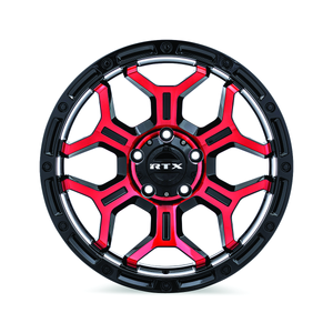 RTX Goliath 6x139.7 17x9 +0 Gloss Black Machined Red Spokes