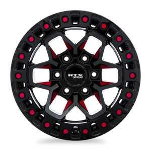RTX Zion 5x127 18x9 -15 Black Milled Red