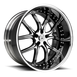 Asanti Forged AF150 5x120.65 19x12 -38 Black W/ Chrome Lip