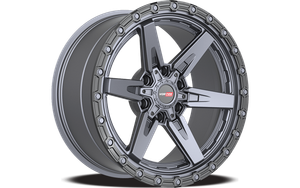 Vortek VRT-602-R 6x135 / 6x139.7 18x9 +0 Matte Titanium With Black Bead Ring