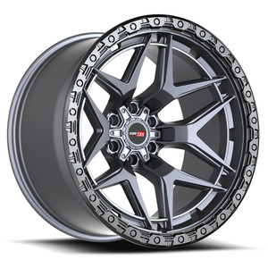 Vortek VRT-603-R 6x135 / 6x139.7 17x9 -12 Matte Titanium With Black Bead Ring