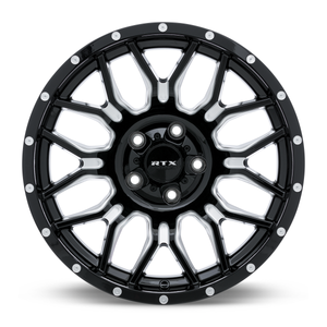 RTX Claw 5x127 20x9 +0 Gloss Black Milled With Rivets
