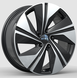 RTX VW03 5x112 18x7.5 +45 Gloss Black Machined