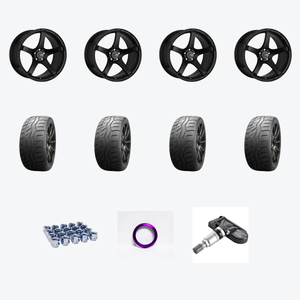 Enkei Kojin 5x100 17x8+45 Matte Black + Falken FAL Azenis RT615K+ 215/45R17 — 2019 Toyota Corolla L Wheel & Tire Package