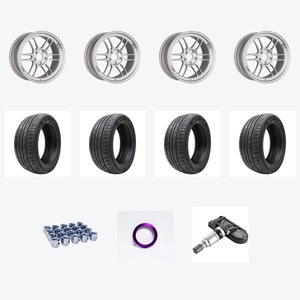 Enkei Rpf1 18x9.5 +15 Front / 18x10.5 +15 Rear + Lexani LXUHP-207 255/35R18 — 2018 Nissan 370Z Staggered Wheel & Tire Package