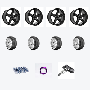 OE Wheels DG22 5x115 20x9.5+18 Black + Nexen NEX N5000 Platinum 275/40R20 — 2021 Dodge Challenger SXT Wheel & Tire Package