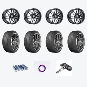 Forgestar F14 5x115 20x9.5 +20 Gloss Black + Yokohama YOK Advan Apex 275/40R20/4 — 2021 Dodge Challenger SXT Wheel & Tire Package