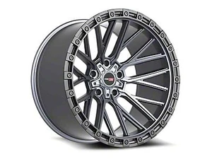 Vortek VRT-608-R 6x135 / 6x139.7 17x9 -12 Matte Titanium With Black Bead Ring