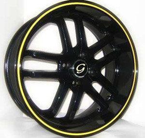 G - LINE ALLOYS G817 4x114.3 18x8 +38 Yellow Line / Black