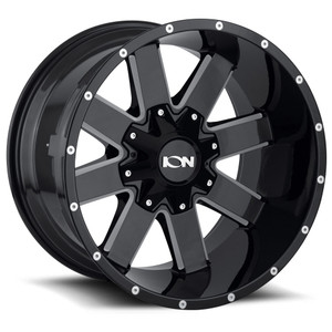 ION 141 141 GLOSS BLACK/MILLED SPOKES 20x12 -165 .1 -44mm 130.8mm