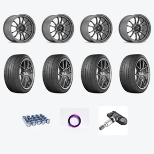 Konig Hypergram 5x120 18x8.5+35 Matte Grey + Yokohama YOK Advan Apex 235/40R18/4 — 2021 Honda Civic Type R Limited Edition Wheel & Tire Package